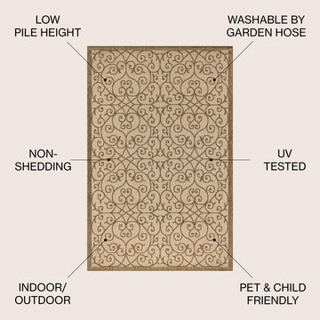 Madrid Vintage Filigree Textured Weave Indoor/outdoor Area Rug